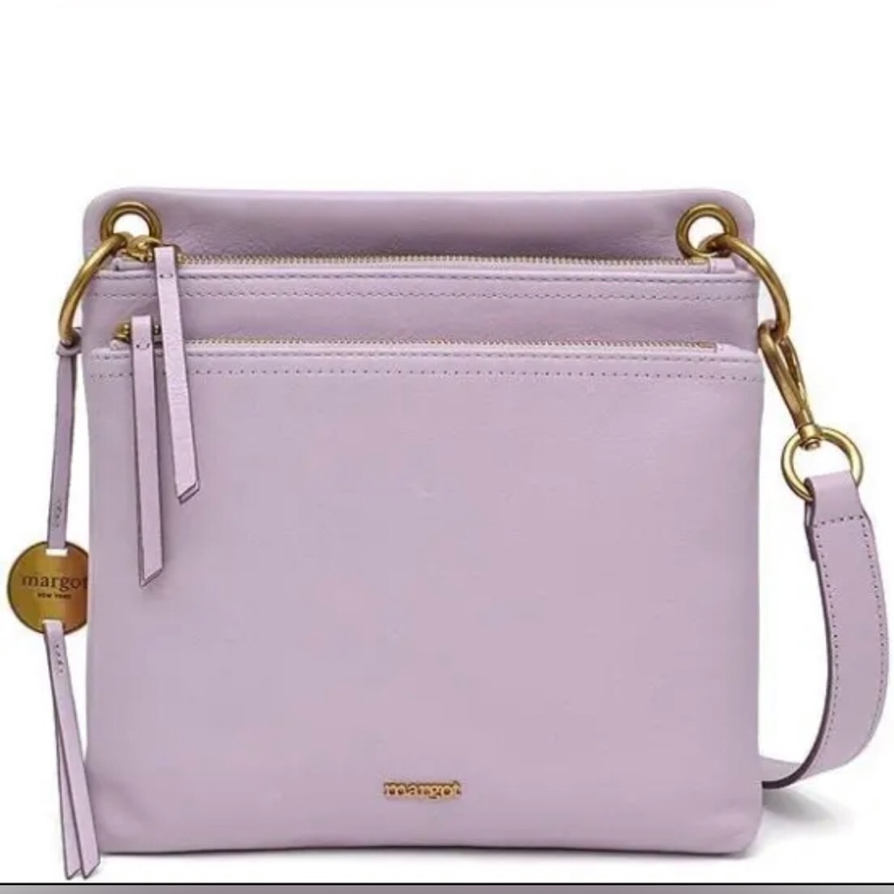 NWT Margot Allie North South Lavender Leather Crossbody Bag🌸